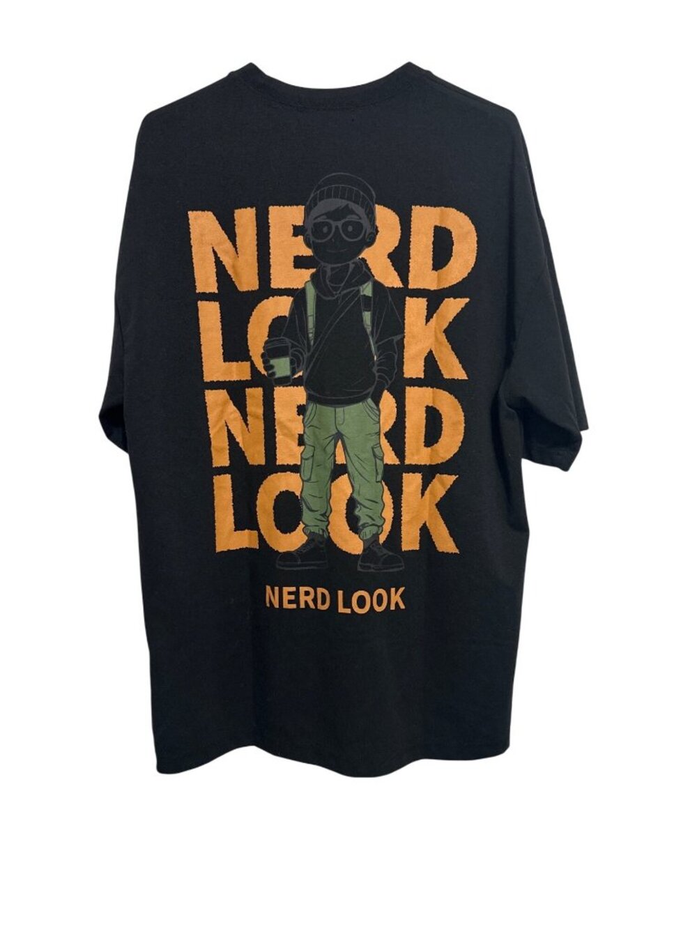 M Play Ground Nerd Look Graphic T-Shirt Black Oversized Fit Polyester & Cotton B - Picture 2 of 8